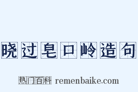 晓过皂口岭造句是什么意思的图片